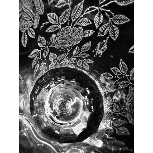 Set of 6 Tiffin-Franciscan Iced Tea Goblets Rose Etching TIF13 15088 Stem 5.25in - Picture 7 of 13